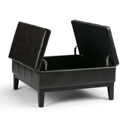 Dover - Square Coffee Table Storage Ottoman - Tanners Brown - R&R Furniture Gallery (Fountain Valley, CA)