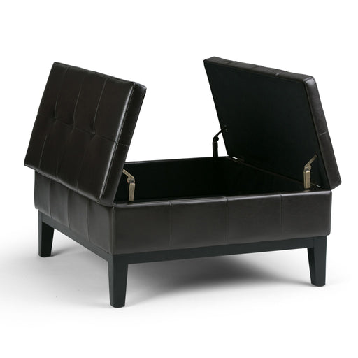 Dover - Square Coffee Table Storage Ottoman - Tanners Brown - R&R Furniture Gallery (Fountain Valley, CA)