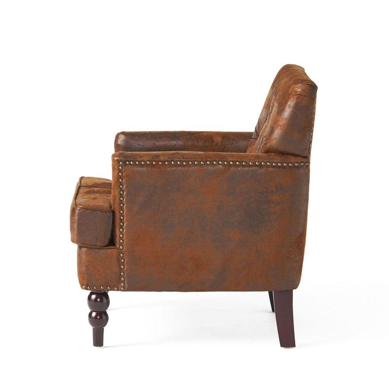 Vitality - Club Chair With Button Tufted Diamond Stitching And Turned Legs - R&R Furniture Gallery (Fountain Valley, CA)