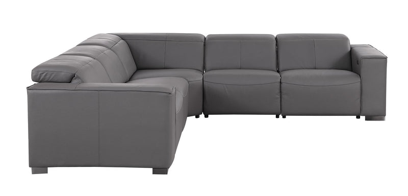 1208 - Leather Reclining Set (Sofa & Loveseat With Four Power Recliners)