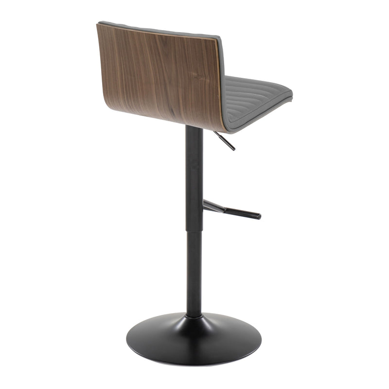 Lumi Source Mason contemporary adjustable barstool set with swivel, straight T-footrest, shown in a modern kitchen setting.