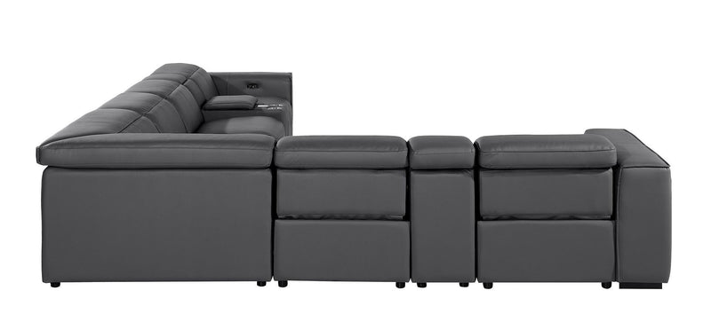 1224 - 8-Piece L-Shaped Sectional Sofa In With 4 Power Recliners & Power Headrests