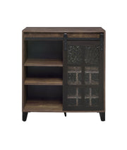 Treju - Wine Cabinet - Obscure Glass, Rustic Oak & Black - R&R Furniture Gallery (Fountain Valley, CA)