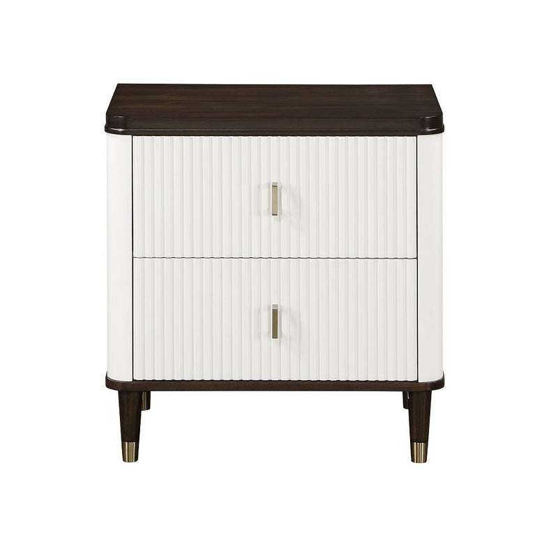 Carena - Nightstand With USB - White & Brown - R&R Furniture Gallery (Fountain Valley, CA)