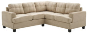 Glory Furniture Sandridge stationary sectional sofa with plush cushions and neutral fabric, ideal for modern living room seating.