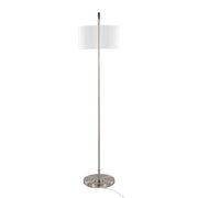 Lumi Source contemporary floor lamp with sleek puck-shaped design and metal base, ideal for modern living room or office decor.