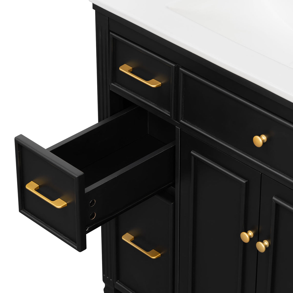 Freestanding Bathroom Vanity With Sink, Soft Close Door, Tip Out Drawer