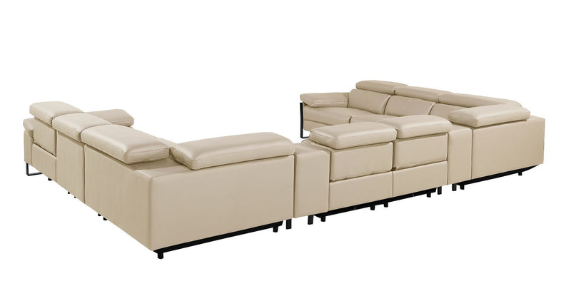 1246 - 10-Piece U-Shaped Modular Power Reclining Sectional With 4 Power Recliners And Power Headrests