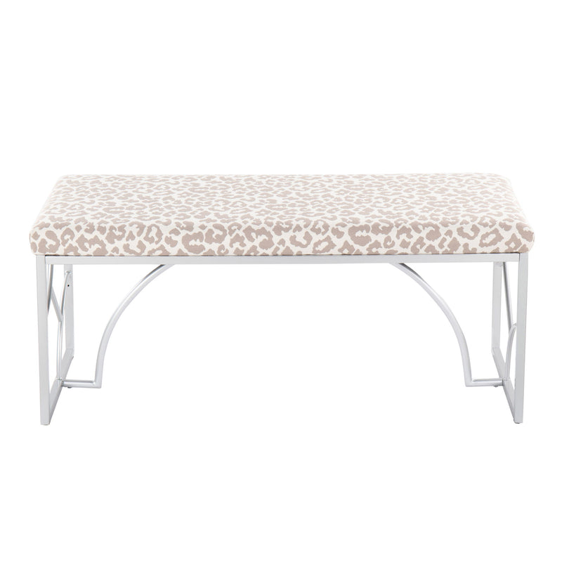 Lumi Source Constellation upholstered contemporary bench with a sleek design and plush fabric, ideal for modern interior spaces.