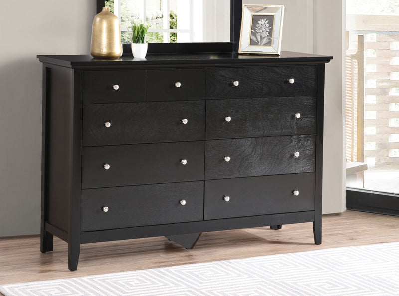 Elegant Glory Furniture dresser with multiple drawers, suitable for any room, showcasing a sleek and stylish casual design.