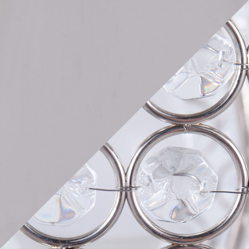 Lumi Source Ashland contemporary table lamp set with round clear crystal beads and polished nickel finish, two lamps shown.