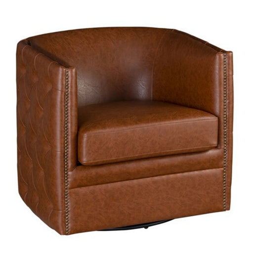 Swivel Chair With Tufted Barrel Design And Nailhead Accents - R&R Furniture Gallery (Fountain Valley, CA)