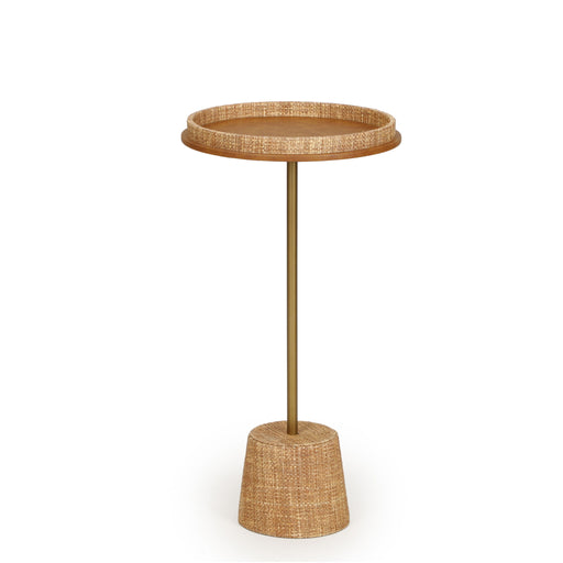Saddle Raffia Designer Side Table - Natural - R&R Furniture Gallery (Fountain Valley, CA)