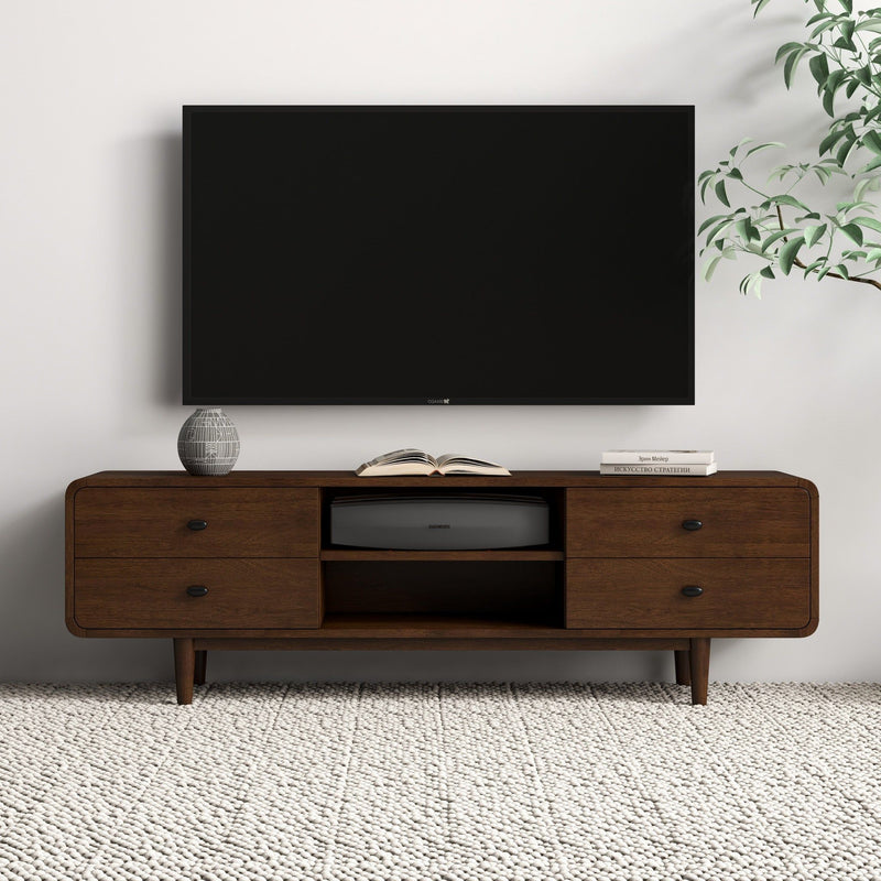 Alexa - TV Stand - Dark Brown / Wood - R&R Furniture Gallery (Fountain Valley, CA)