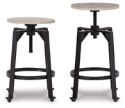 Karisslyn - Swivel Stool (Set of 2) - Whitewash / Black - R&R Furniture Gallery (Fountain Valley, CA)