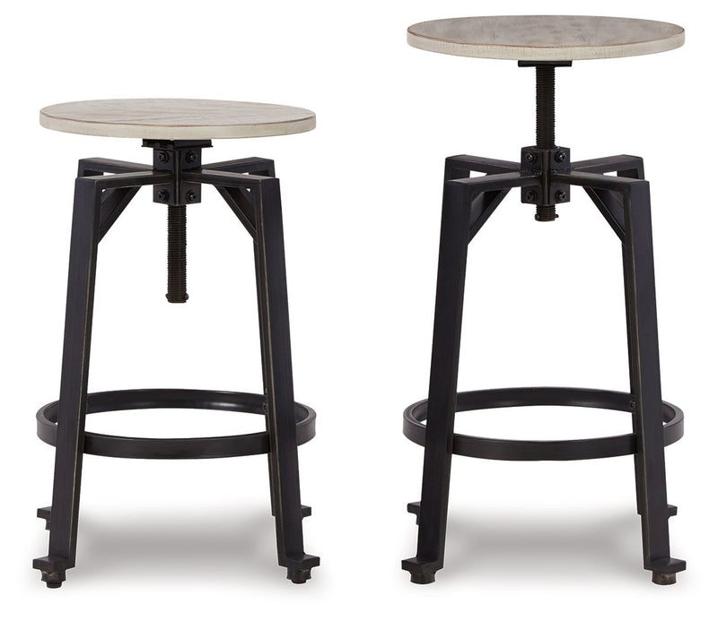 Karisslyn - Swivel Stool (Set of 2) - Whitewash / Black - R&R Furniture Gallery (Fountain Valley, CA)