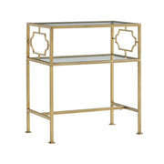 Grifton - Rectangular Glass Accent Table - Antique Gold - R&R Furniture Gallery (Fountain Valley, CA)