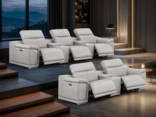 2679 - Power Reclining Sofa And Loveseat In Genuine Leather (5 Recliners With Power Headrests & 3 Consoles) - R&R Furniture Gallery (Fountain Valley, CA)
