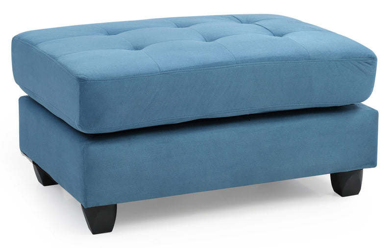 Contemporary upholstered ottoman from Glory Furniture with a sleek, modern design and soft fabric upholstery.