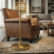 Verve - Floor Lamp With On / Off Switch Adjustable LED Round Base - Gold - R&R Furniture Gallery (Fountain Valley, CA)