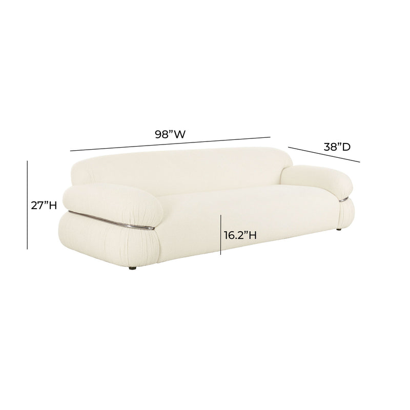 Leyla - Boucle Sofa - Cream - R&R Furniture Gallery (Fountain Valley, CA)