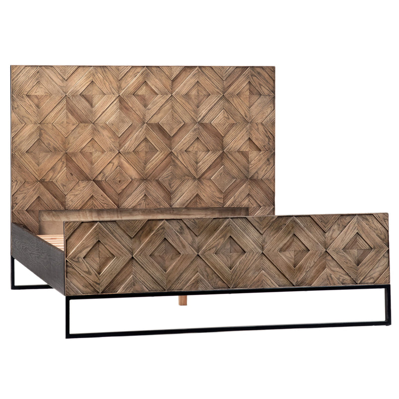 Modena - Queen Bed - Medium Brown Natural And Black