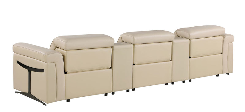 1126 - 5-Piece Modular Power Reclining Sofa In With 3 Power Recliners & Power Headrests