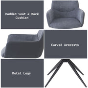 Hester - Arm Chair (Set of 2) - Gray Fabric - R&R Furniture Gallery (Fountain Valley, CA)