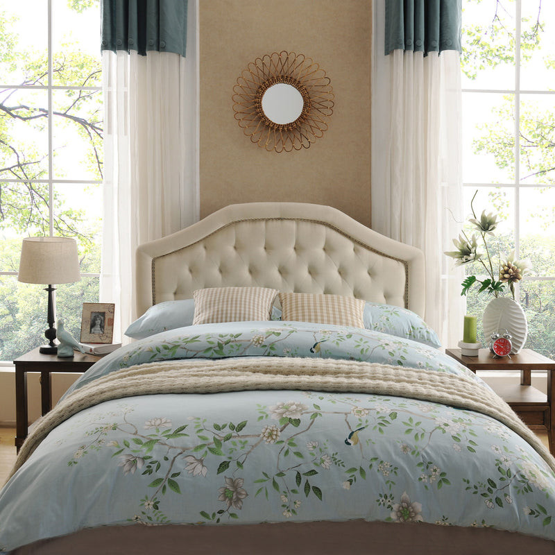 Queen & Full Size Headboard With Diamond Tufting And Nailhead Trim - Beige - R&R Furniture Gallery (Fountain Valley, CA)