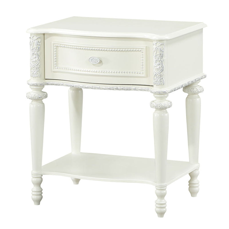 Dorothy - Nightstand With 1 Drawer - Ivory - R&R Furniture Gallery (Fountain Valley, CA)