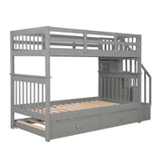 Stairway Bunk Bed With Storage And Guard Rail For Bedroom - R&R Furniture Gallery (Fountain Valley, CA)