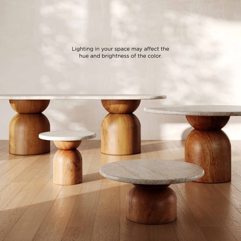 Cynthia - Concrete Indoor / Outdoor Round Dining Table - Travertine - R&R Furniture Gallery (Fountain Valley, CA)