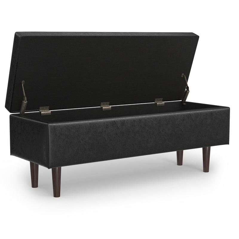 Shay - Large Square Coffee Table Storage Ottoman Mid-Century Style - R&R Furniture Gallery (Fountain Valley, CA)