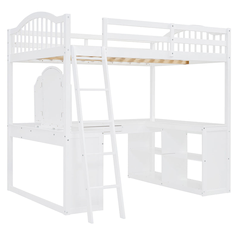 Loft Bed With Drawers, Cabinet, Shelves With Desk - R&R Furniture Gallery (Fountain Valley, CA)