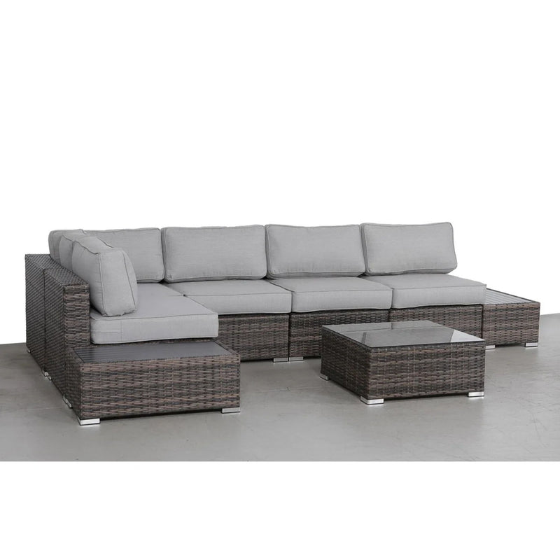 Wicker Sectional Seating Group With Cushions - R&R Furniture Gallery (Fountain Valley, CA)