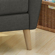 Fabric Channel Stitch Club Chair With Tufted Back - Gray - R&R Furniture Gallery (Fountain Valley, CA)