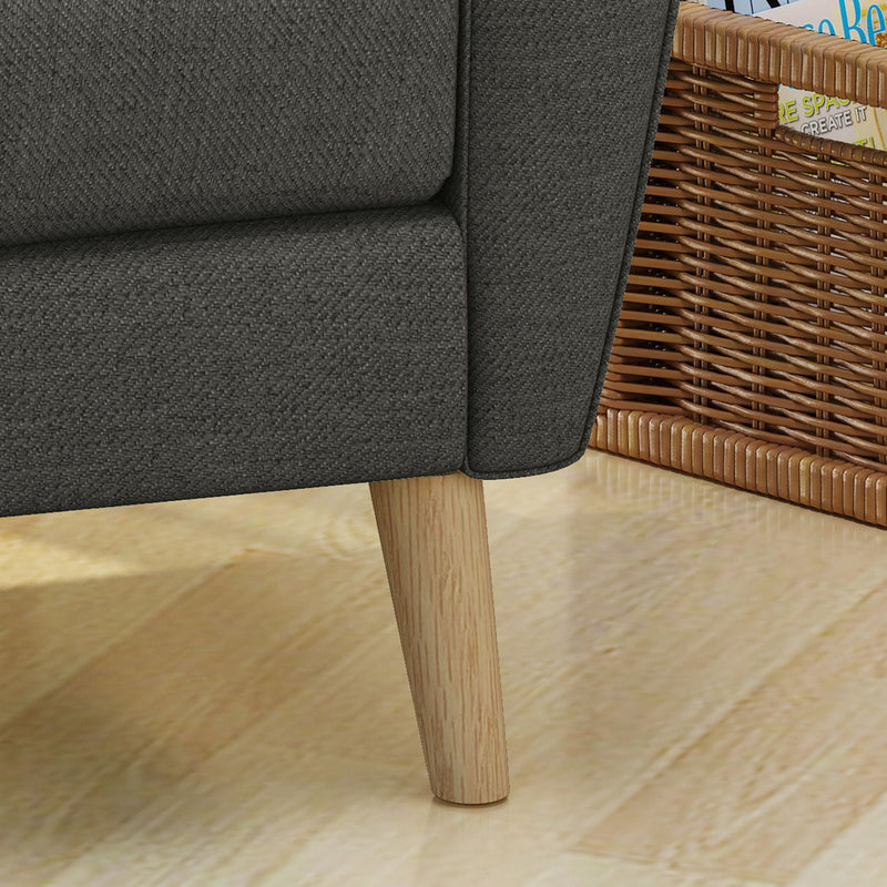 Fabric Channel Stitch Club Chair With Tufted Back - Gray - R&R Furniture Gallery (Fountain Valley, CA)