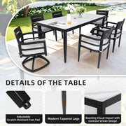 Modern outdoor patio dining table with tapered legs, weatherproof and rust-free by Life Outside, suitable for outdoor dining spaces.