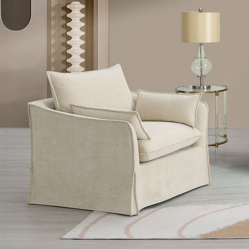 Shane - Chair With 2 Pillows - Beige Linen - R&R Furniture Gallery (Fountain Valley, CA)