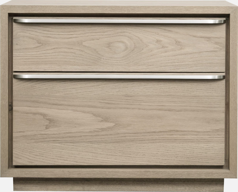 One Coastal Modern Two Drawer USB-Charging Nightstand in Bisque