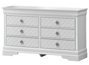 Silver champagne Verona dresser by Glory Furniture with sleek modern design and multiple drawers for stylish storage.