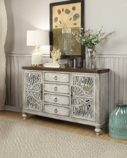 Vermont - Console Cabinet - Antique White - R&R Furniture Gallery (Fountain Valley, CA)