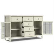 Connaught Sideboard Buffet with Glass-Front Cabinets & 6 Drawers — Vintage Style Dining Storage - R&R Furniture Gallery (Fountain Valley, CA)