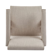Contemporary Poppy Fabric Dining Armchair With Rubberwood Legs - R&R Furniture Gallery (Fountain Valley, CA)