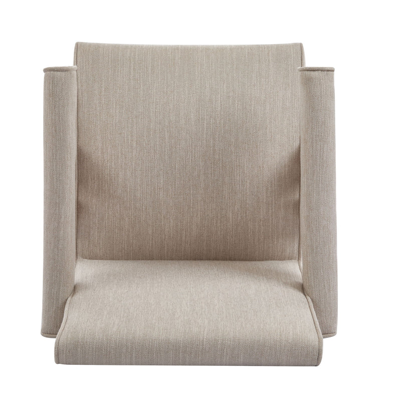 Contemporary Poppy Fabric Dining Armchair With Rubberwood Legs - R&R Furniture Gallery (Fountain Valley, CA)
