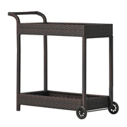 Resin Wicker Bar Cart With Metal Frame - Brown - R&R Furniture Gallery (Fountain Valley, CA)