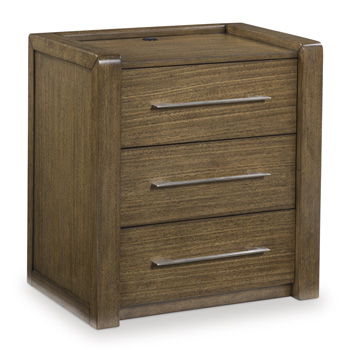 Marxmore - Three Drawer Night Stand - Brown - R&R Furniture Gallery (Fountain Valley, CA)