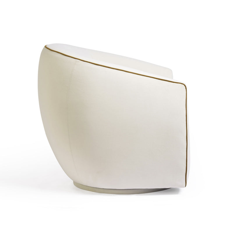 Jordan - Velvet Swivel Chair - Beige - R&R Furniture Gallery (Fountain Valley, CA)