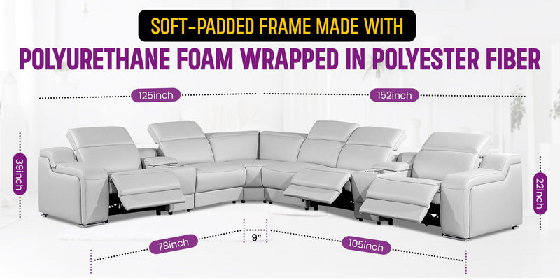 1116 - Power Reclining Italian Leather Sectional - R&R Furniture Gallery (Fountain Valley, CA)