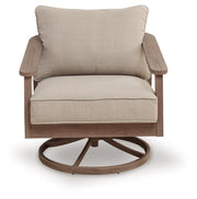 Harmony Headlands - Swivel Lounge With Cushion - Natural / Gray - R&R Furniture Gallery (Fountain Valley, CA)